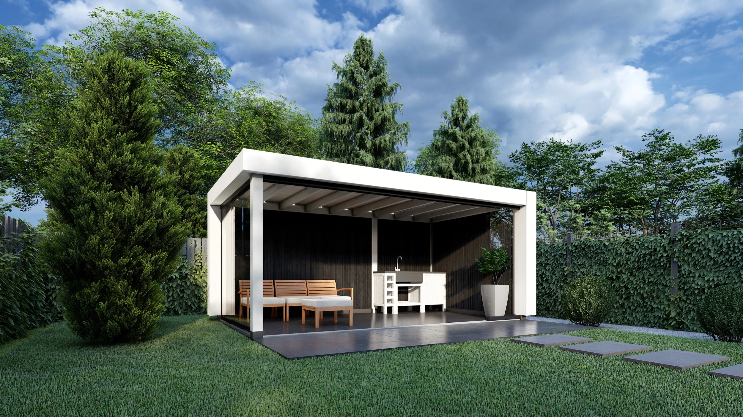 Trendhout Douglas Overkapping Verona Rechts 400 x 335 cm - Afbeelding 3